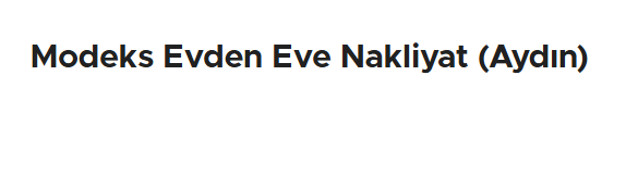 Modeks Evden Eve Nakliyat (Aydın)